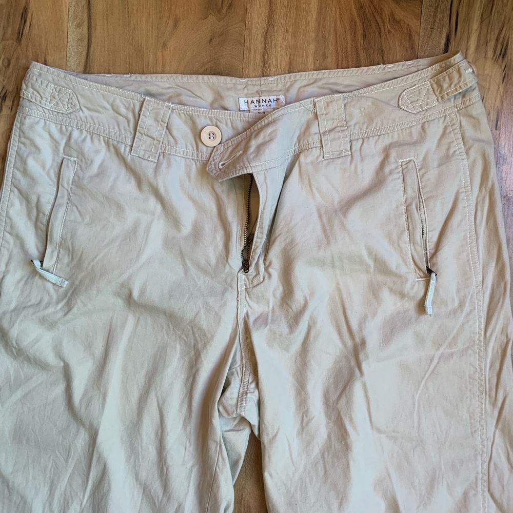 Hannah Cream Zip Pocket Capris